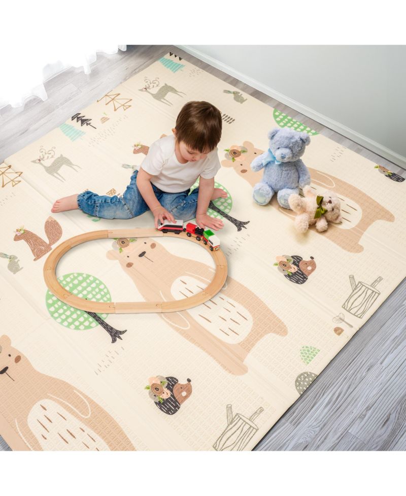 (78" x 70") Foldable Play Mats with Travel Bag - for Babies, Toddlers, and Kids Playtime & Tummy Time