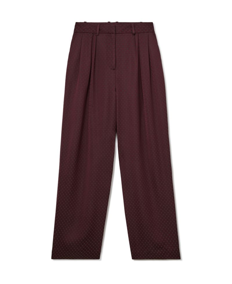 Women's Tilly Double-Pleat Wide-Leg Jacquard Pants