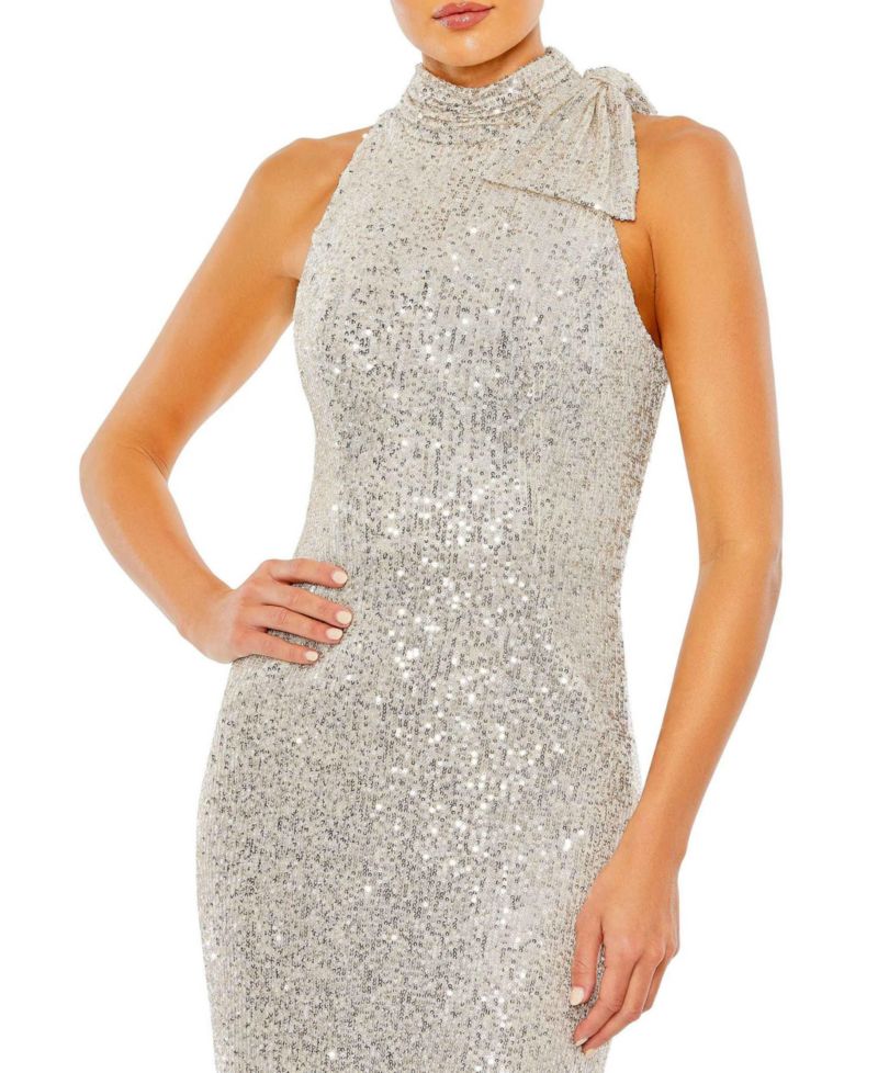 Women's Ieena Sequined Soft Tie Halter Neck Column