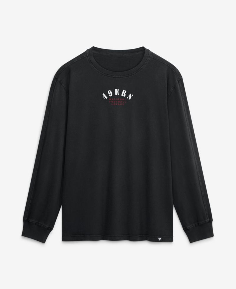 Men's Black San Francisco 49ers Relaxed Fullback Drive Long Sleeve Fashion T-shirts