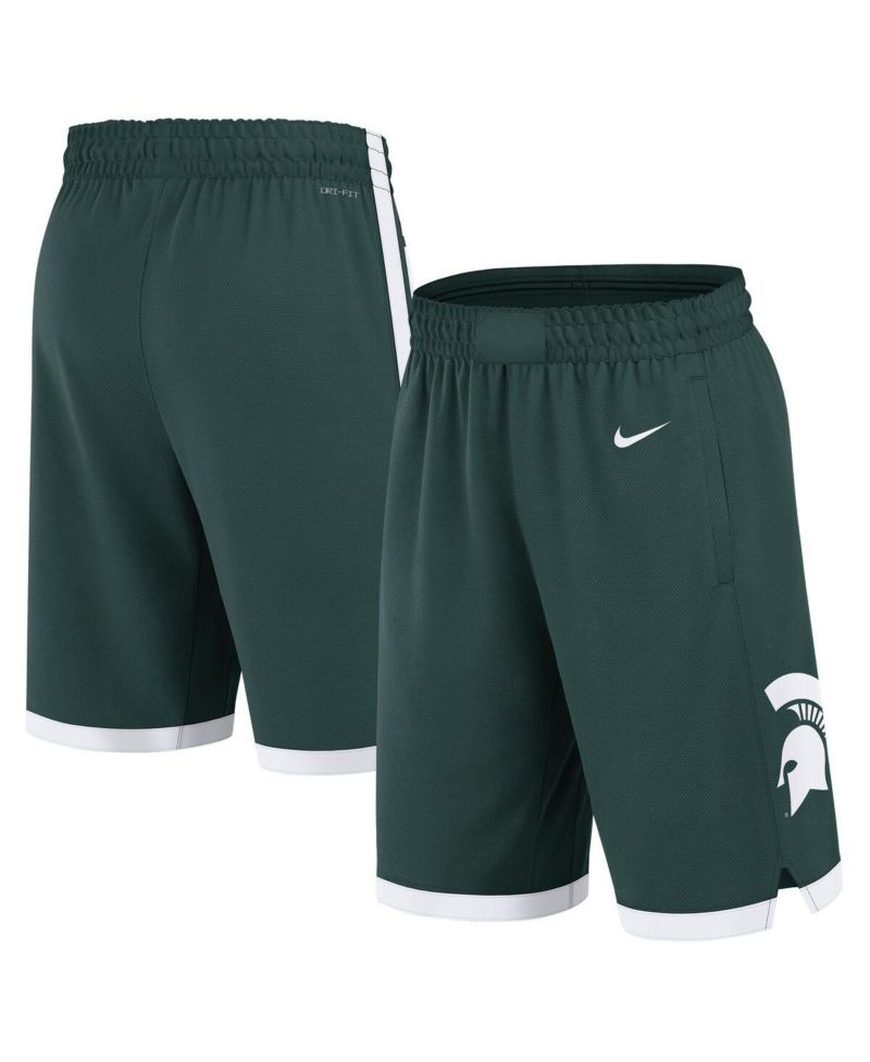 Men's Green Michigan State Spartans Road Replica Performance Basketball Shorts