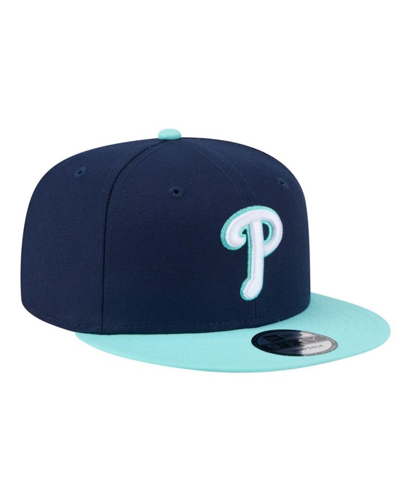 Men's Navy/Turquoise Philadelphia Phillies Two-Tone Color Pack 9FIFTY Snapback Hat