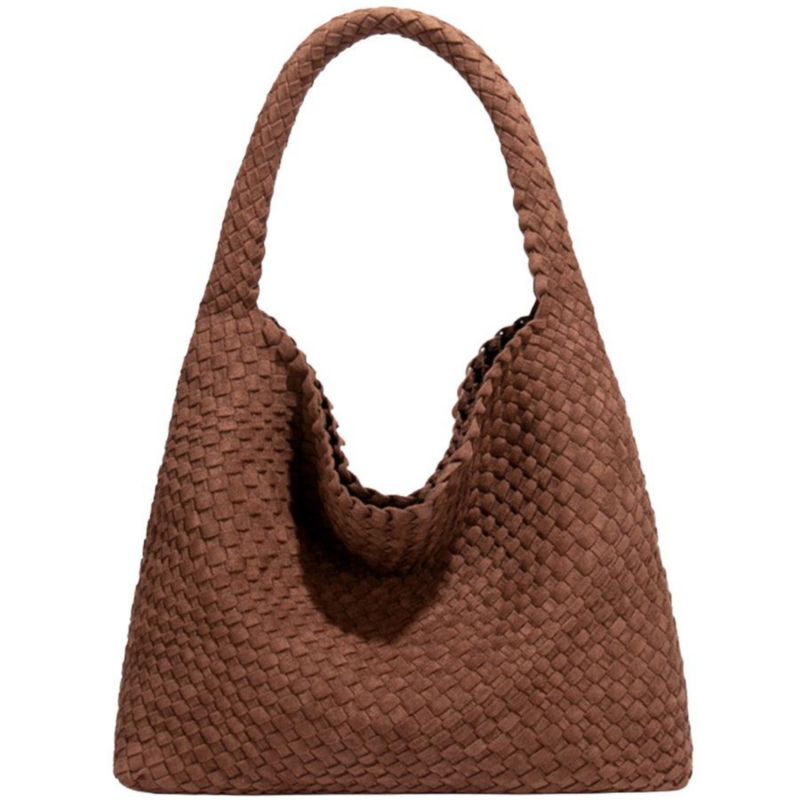 Women's Suede Woven Hobo Bag Large Slouchy Tote for Women Work Shoulder Bag