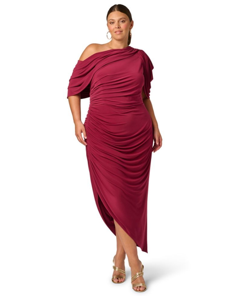 Plus Size One-Shoulder Asymmetrical Dress