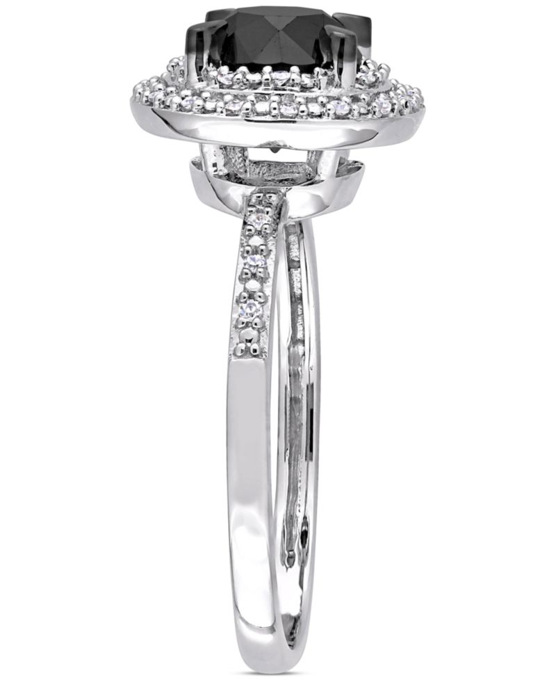 Black and White Diamond Double Halo Engagement Ring (1-5/8 ct. t.w.) in 14K White or Rose Gold