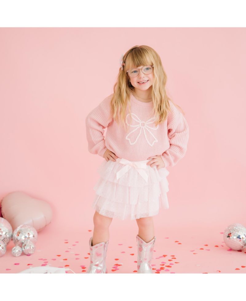Big Girls Coquette Bow Knit Sweater