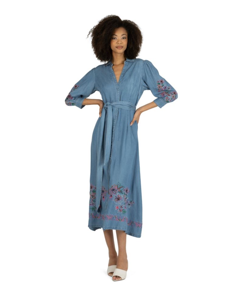 Women's Lynn Dress with Flower Embroidery
