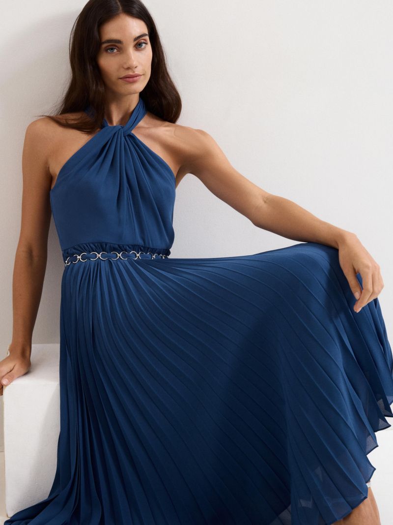 Women's Sathia Pleated Halter Neck Midi Dress