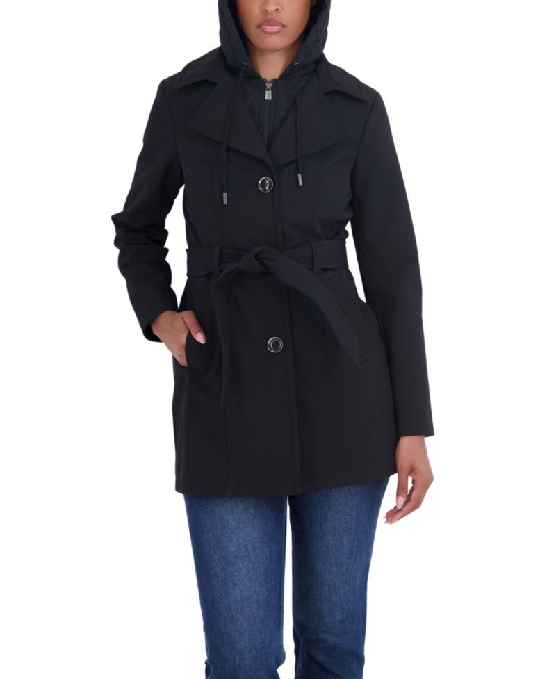 Women's Hooded Softshell Trench Coat