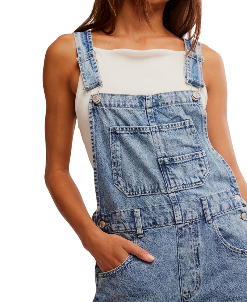 We The Free Ziggy Cotton Denim Overalls