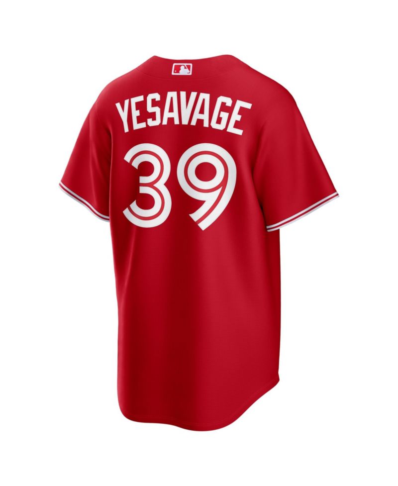 Men's Trey Yesavage Red Toronto Blue Jays Canada Day Replica Jersey