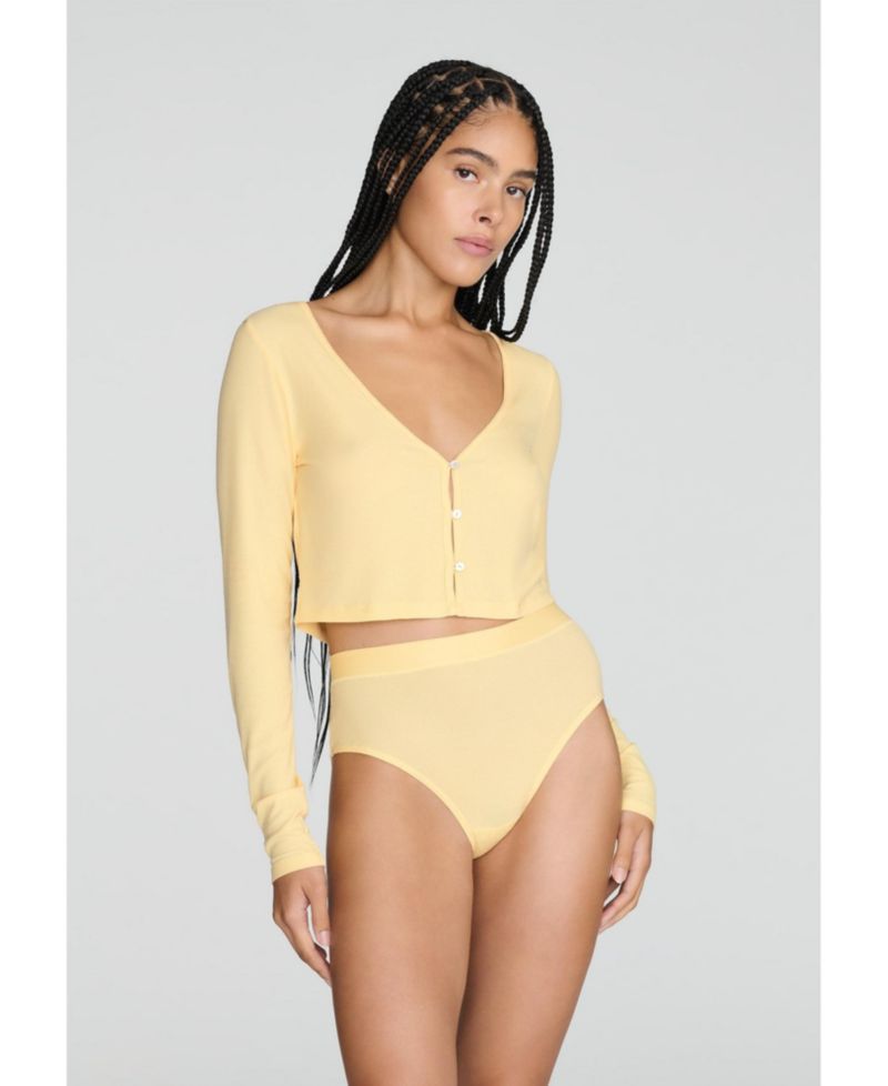 Women's The Cropped Cardigan - Modal Silk Rib