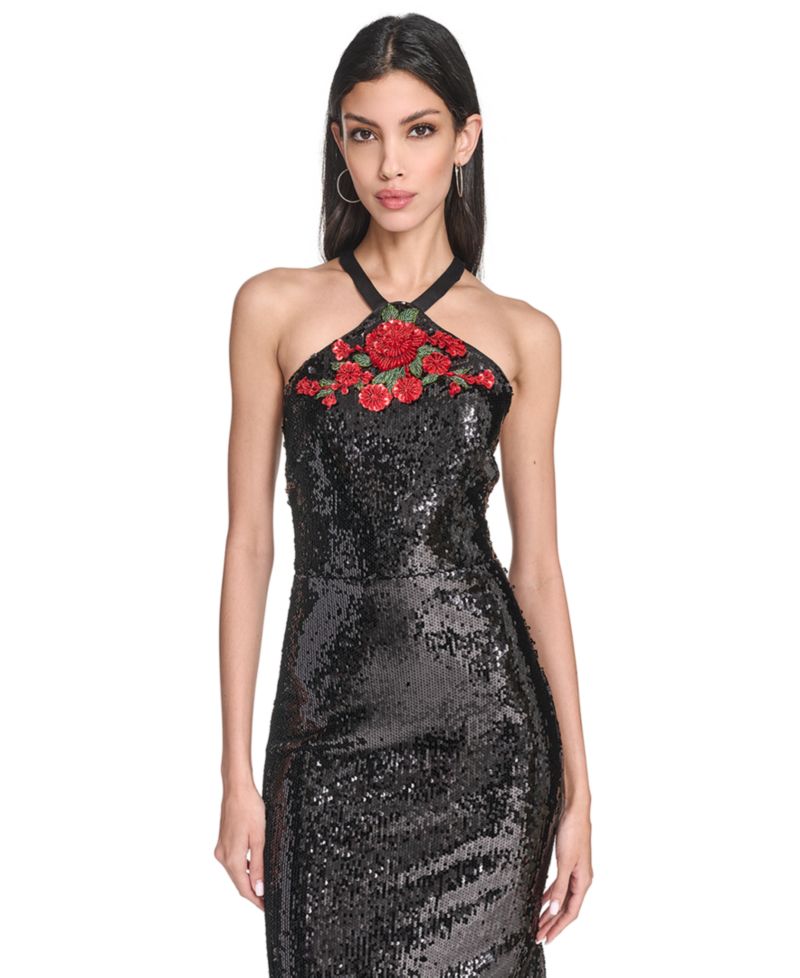 Women's Sequined Halter Neck Dress