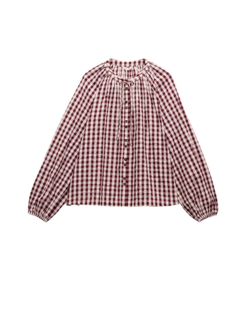 Women's Elsa Gathered Gingham Beach Shirt