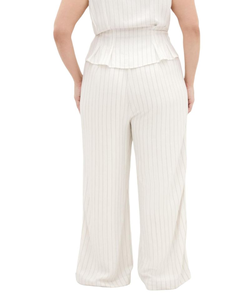 Plus Size Eva High-Rise Wide-Leg Stripe Pants