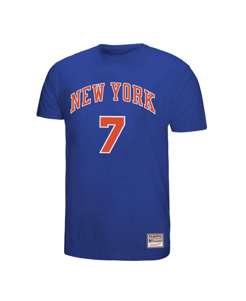 Men's Carmelo Anthony Royal New York Knicks Hardwood Classics Retro Name & Number T-Shirt