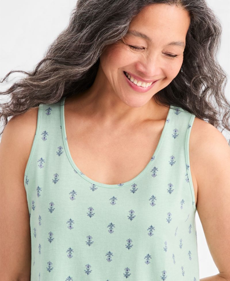 Women's Printed Jersey Tank Sleepshirt