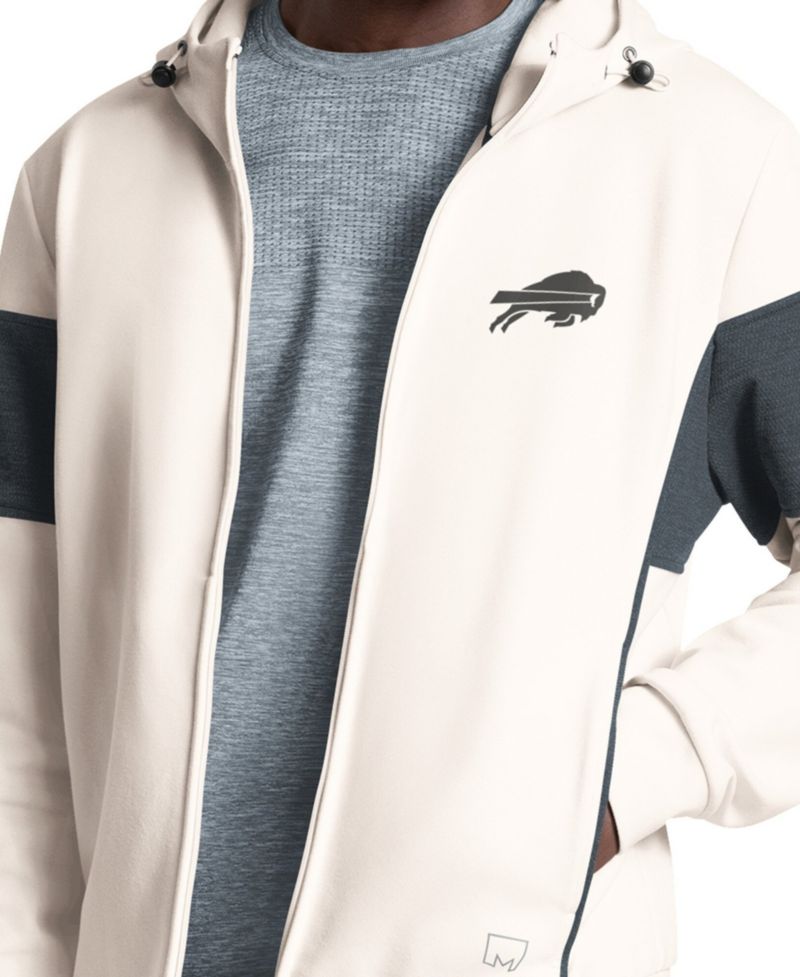 Men's Cream Buffalo Bills Competition Full-Zip Tri-Blend Hoodie