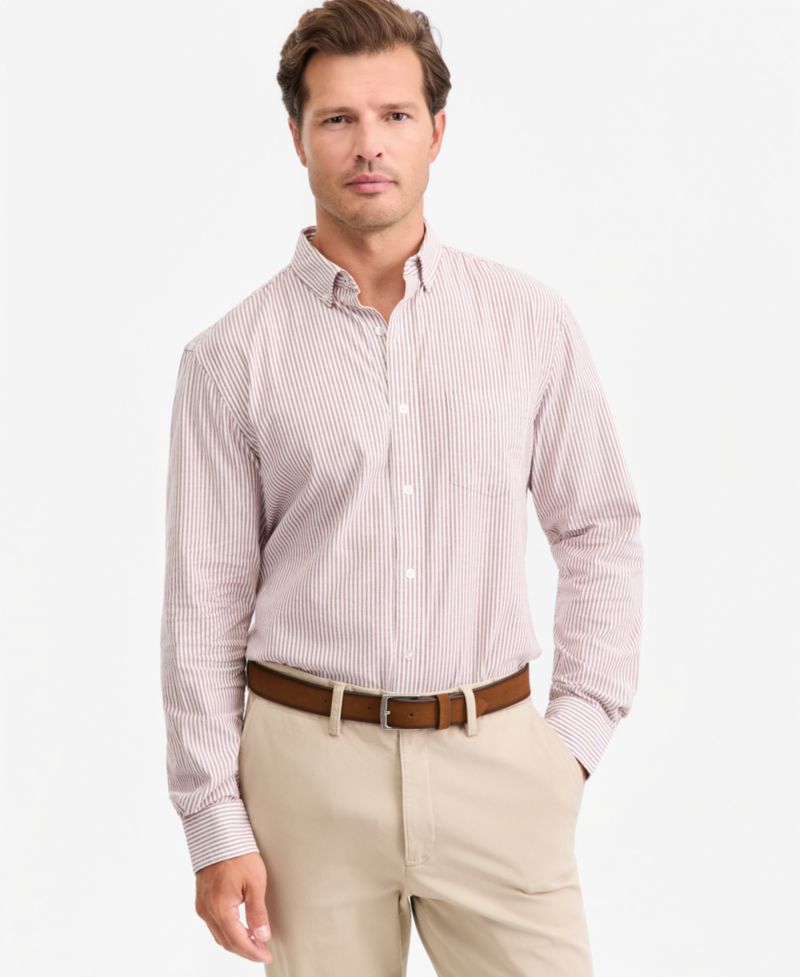 Men's Stripe Button-Down Oxford Shirt