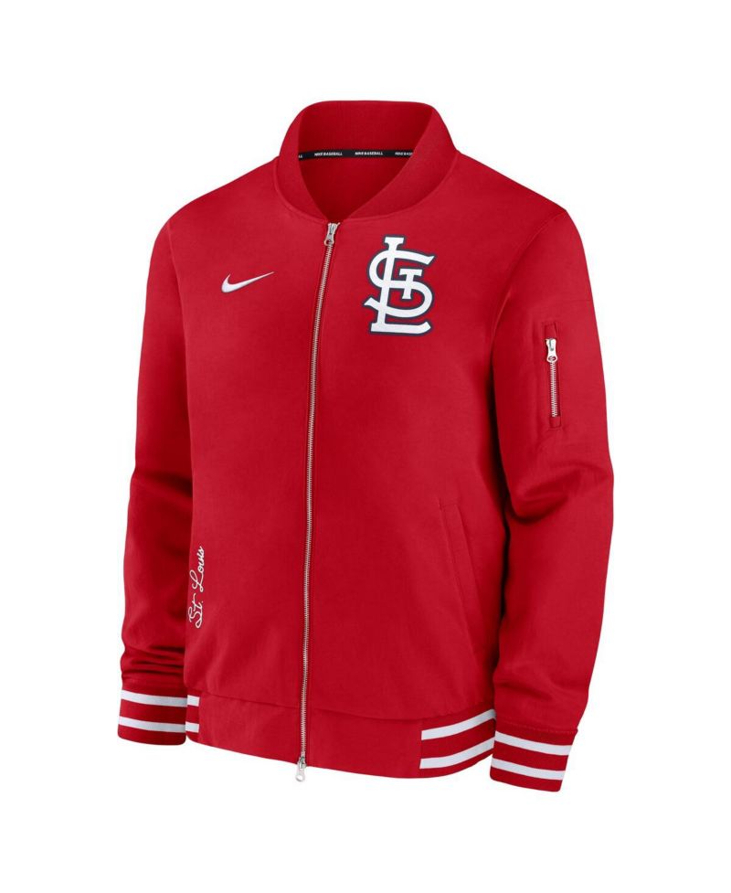 Men's Red St. Louis Cardinals Authentic Collection Full-Zip Bomber Jacket