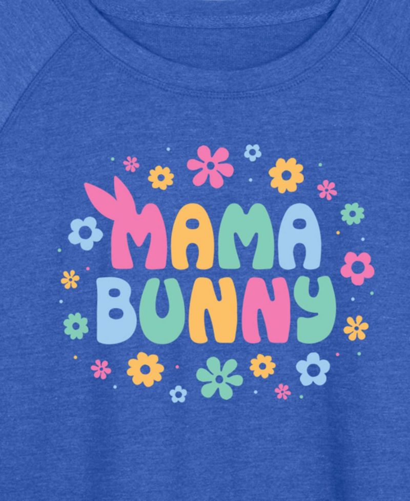 Plus Size Instant Message Bunny Mama French Terry Long-Sleeve T-Shirt