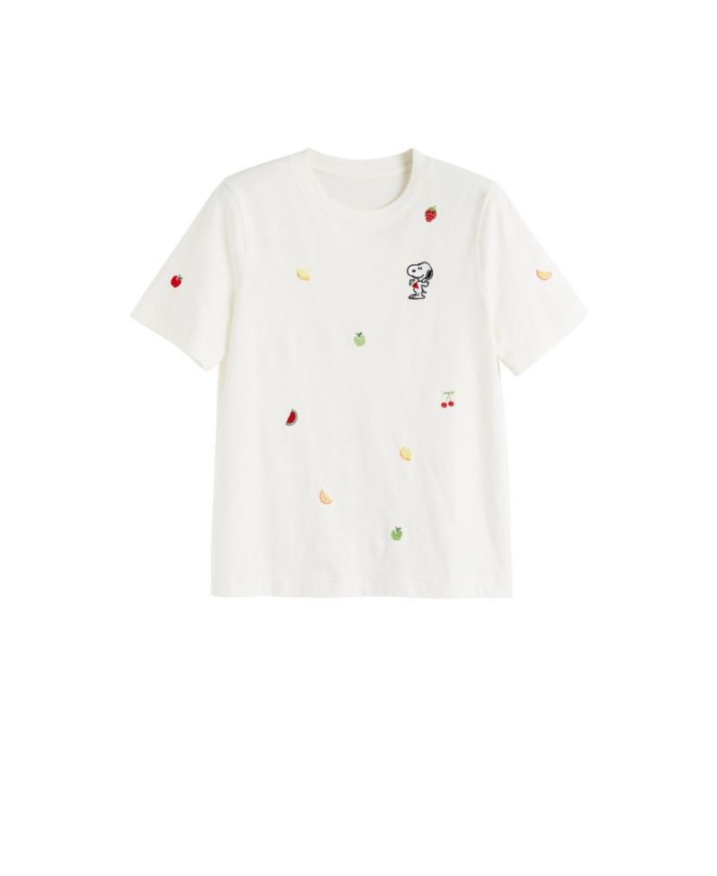 Women's Chinti and Parker Cotton Snoopy Fruit T-Shirt