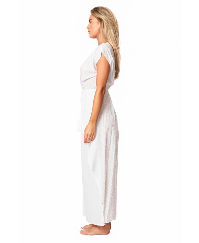Women's Eyelet High Low Cover Up