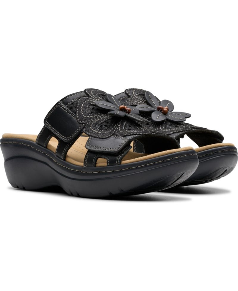 Merliah2 Belle Flower Leather Wedge Sandals