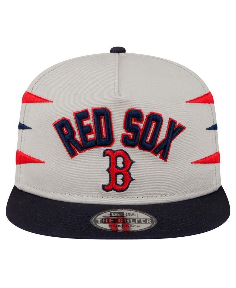 Men's Cream Boston Red Sox Iron Golfer Snapback Hat