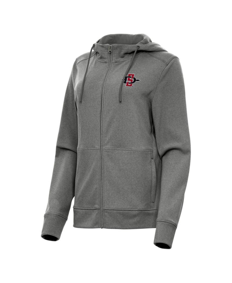 Women's Heather Black San Diego State Aztecs Seeker Full-Zip Hoodie