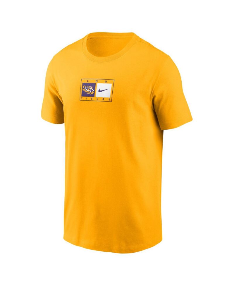 Men's Gold LSU Tigers Campus Logo Swoosh T-Shirt