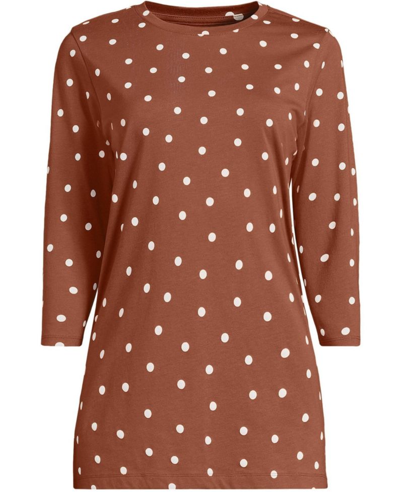 Plus Size 3/4 Sleeve Cotton Supima Tunic