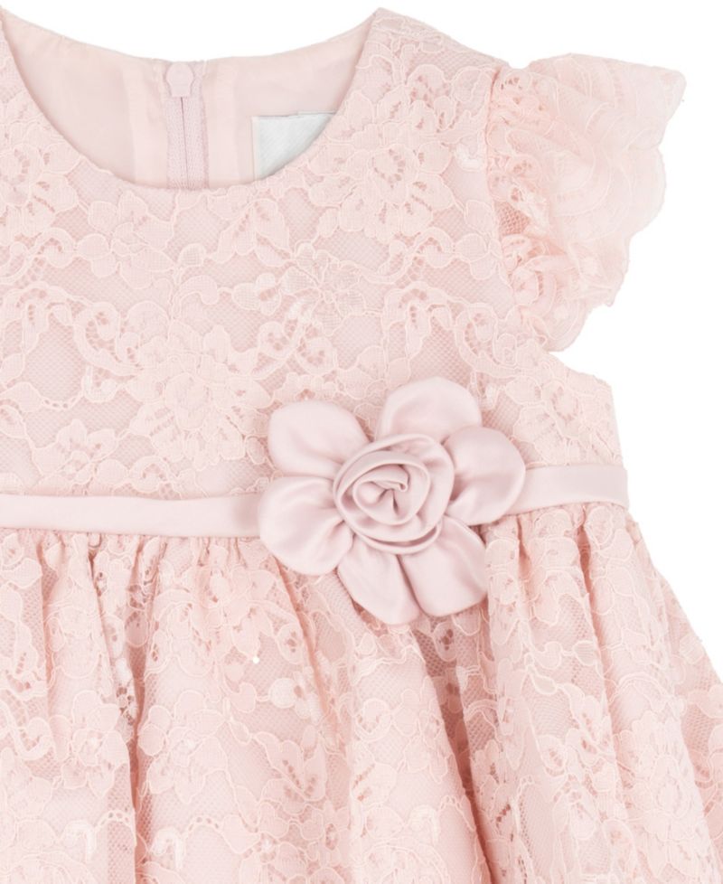 Baby Girls' Short-Sleeve Dress with Diaper, 2-Piece Set