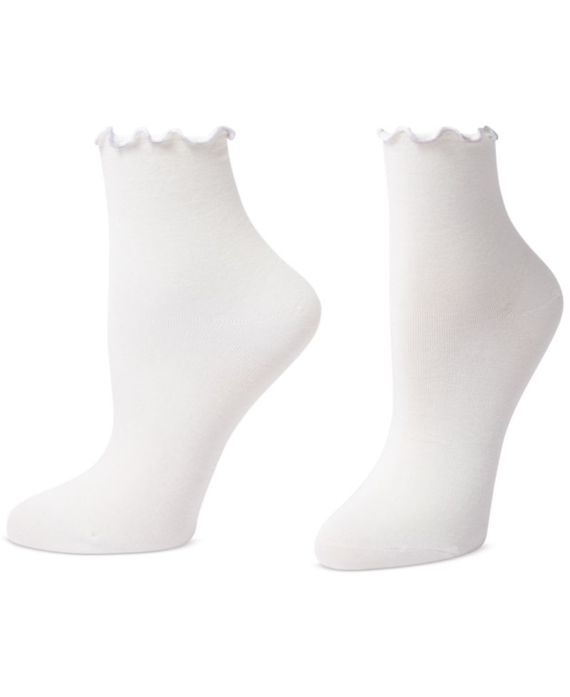 Women's Ruffle Edge Ankle Sock, 3 Pack