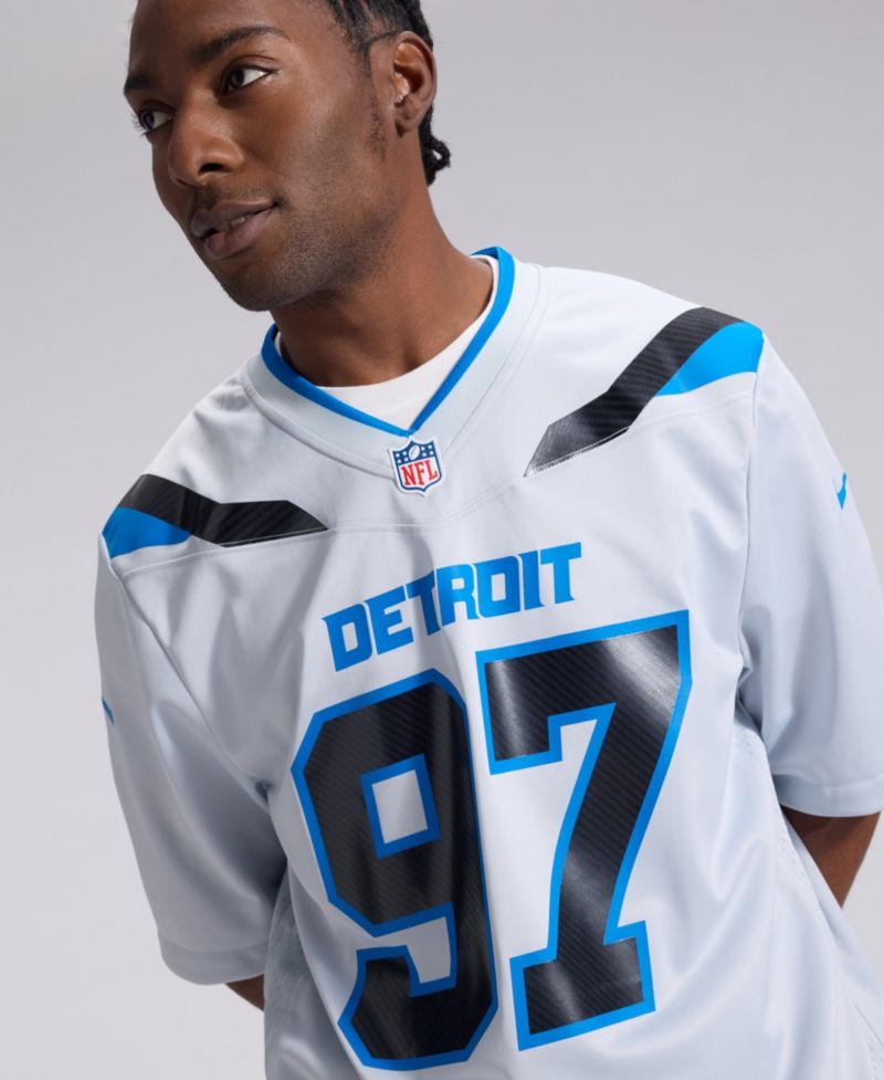 Men's Aidan Hutchinson Silver Detroit Lions 2026 Rivalries Collection Game Jersey