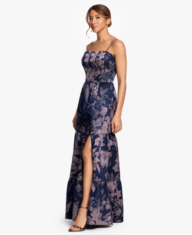 Women's Brocade Spaghetti Strap Corset Ball Gown