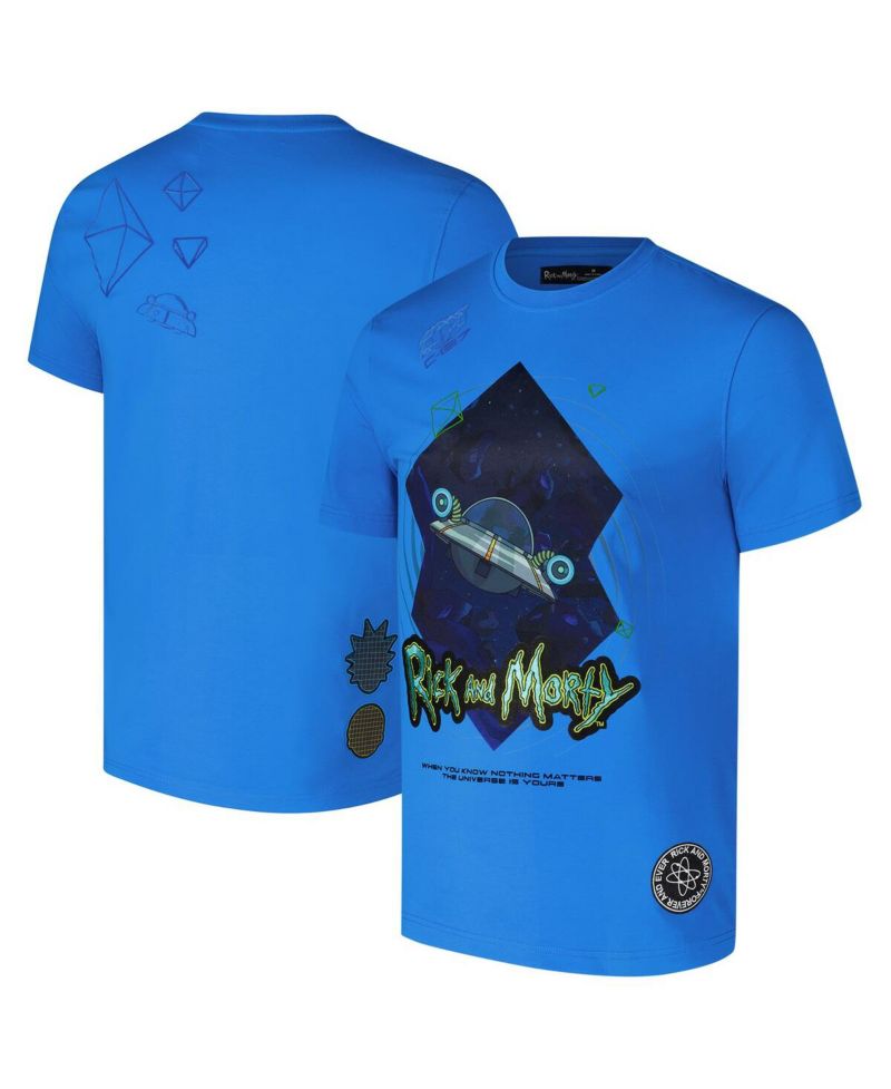 Men's Blue Rick and Morty Nothing Matters T-Shirt