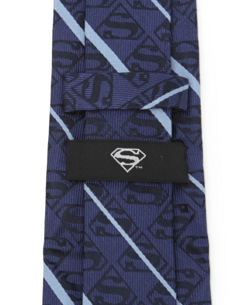 Men's Superman Stripe Pattern Silk Tie