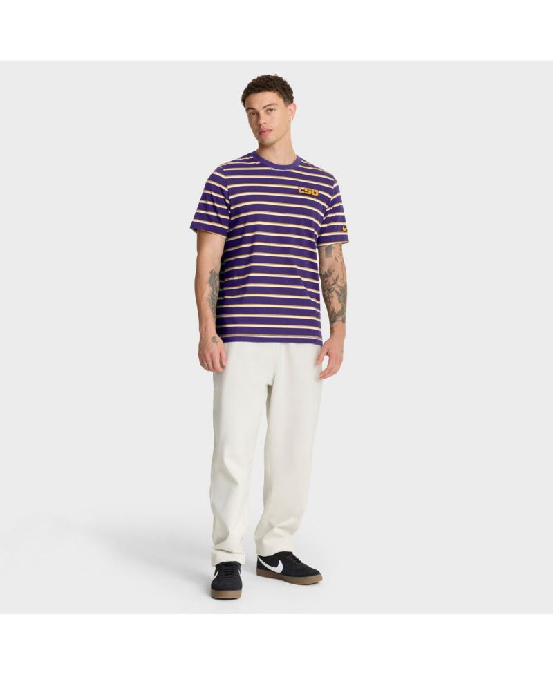 Men's Purple LSU Tigers Athletic Prep Legacy Summit Stripe T-Shirt