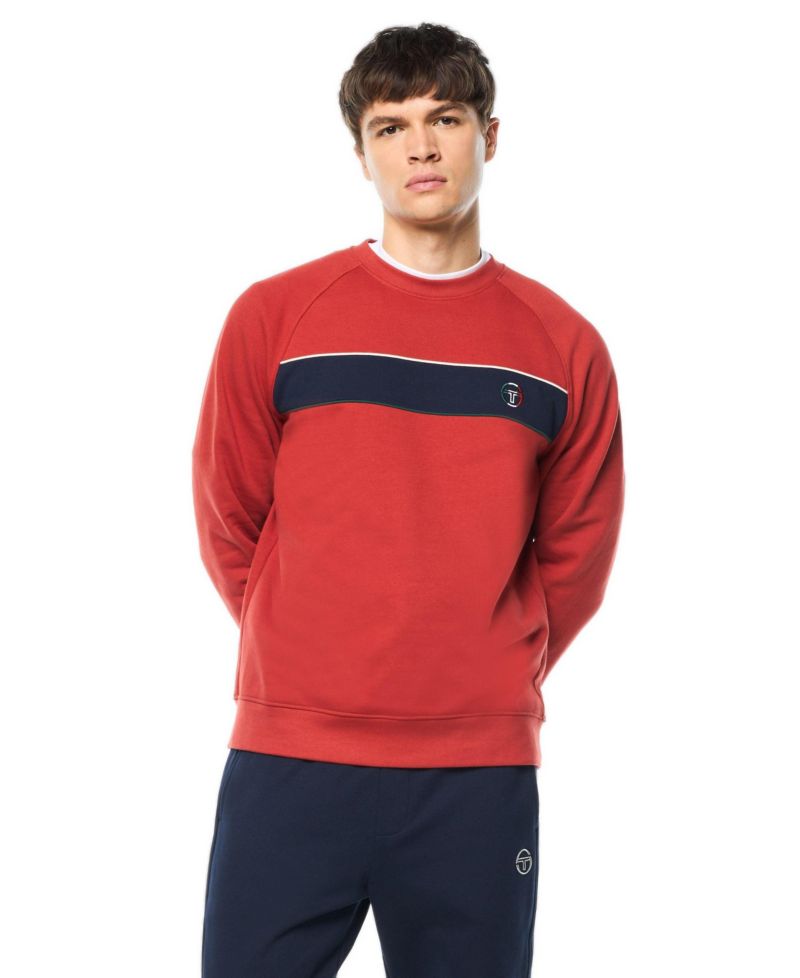 Men's Tricolore Tri-Color Embroidered Monogram Premium French Terry Sweatshirt