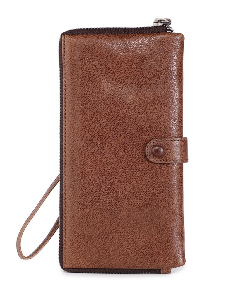 Women's Genuine Leather Snapper Clutch
