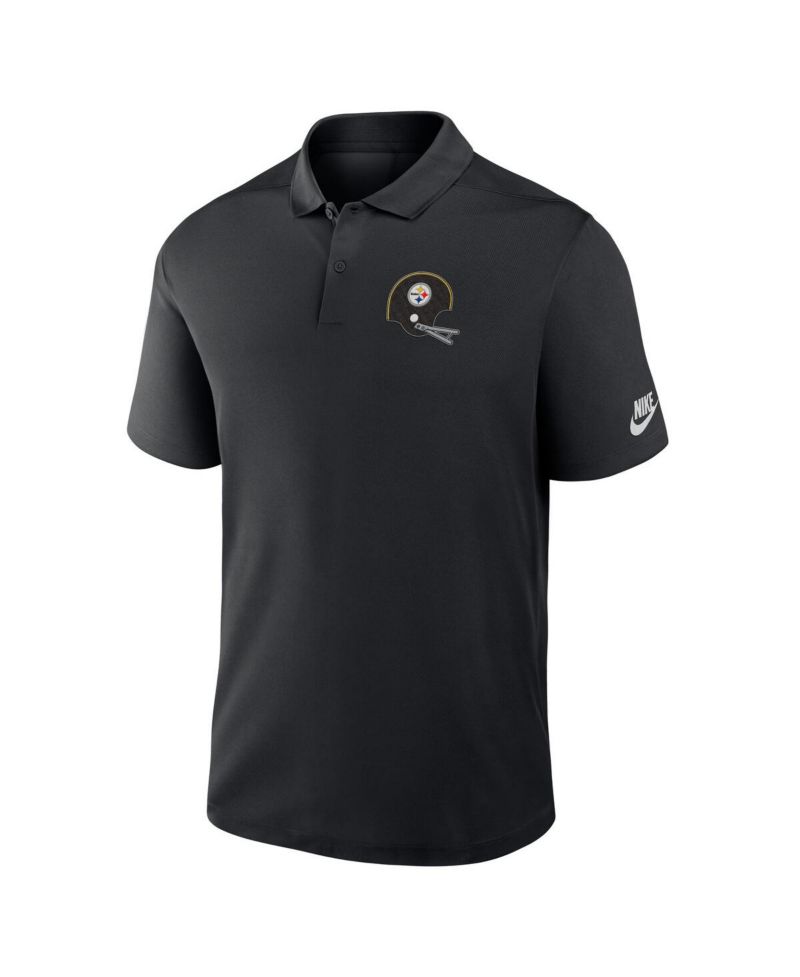 Men's Black Pittsburgh Steelers Rewind Victory Performance Polo Shirt