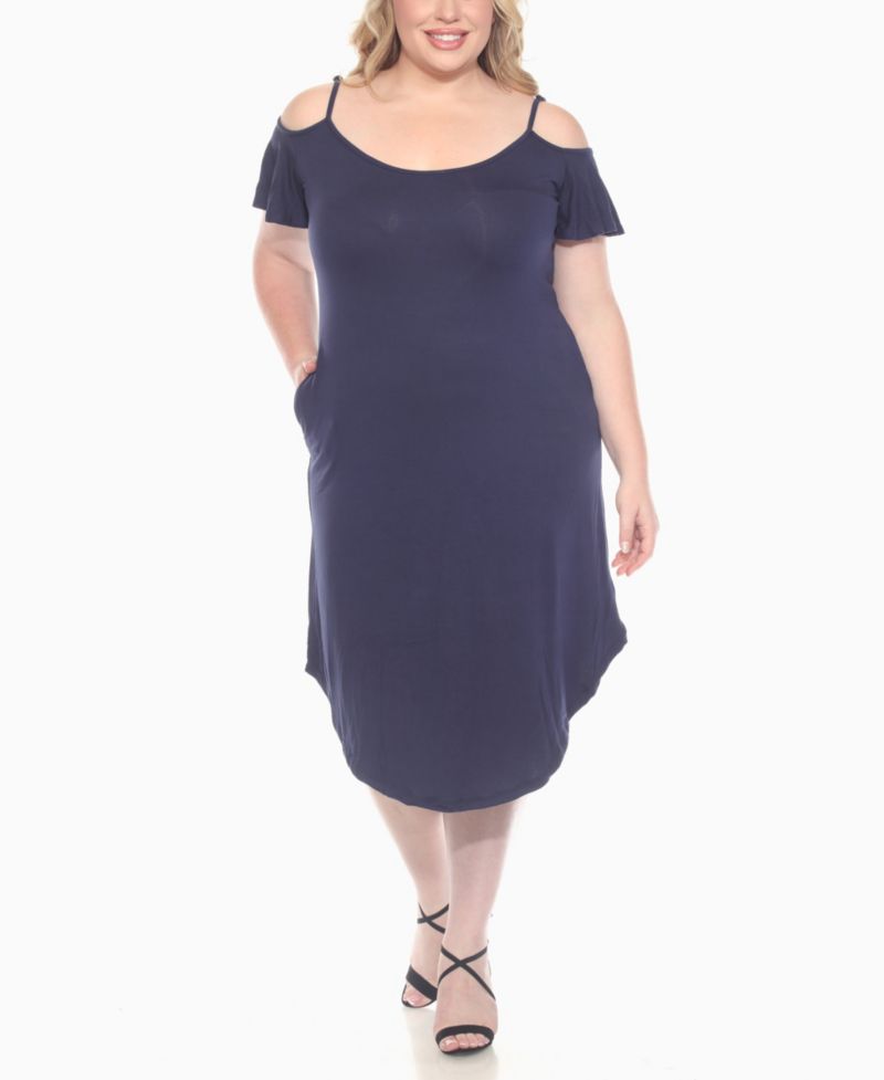 Plus Size Casual Scoop Neck Flutter Sleeve Knee Length Dress