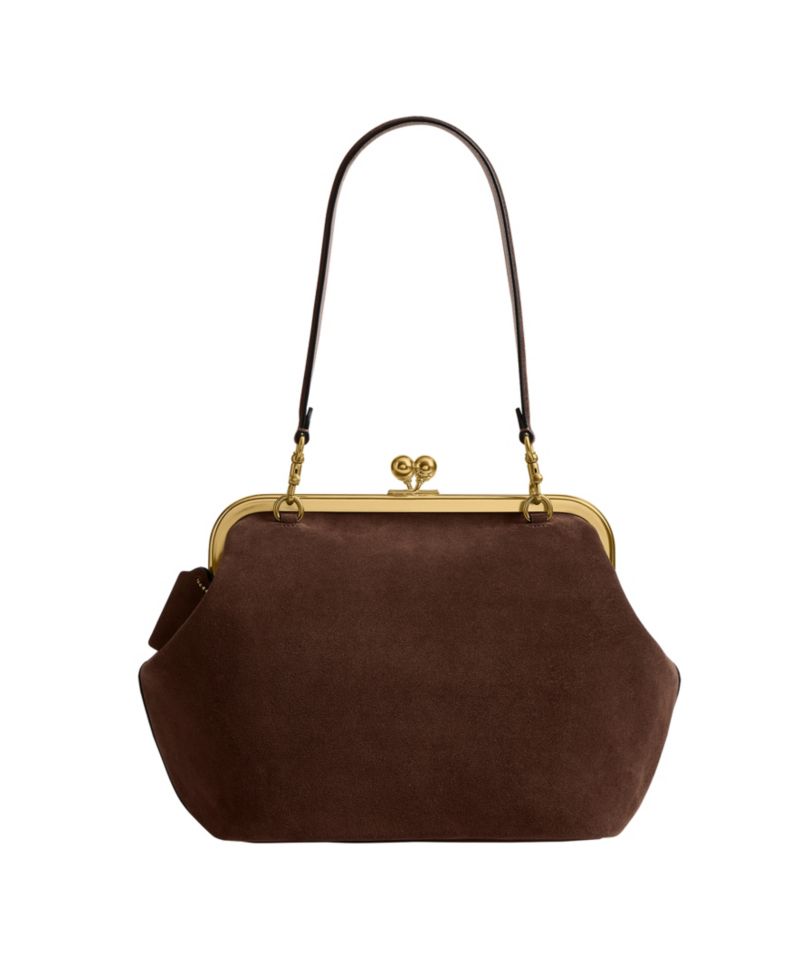Kisslock Medium Suede Frame Bag 27