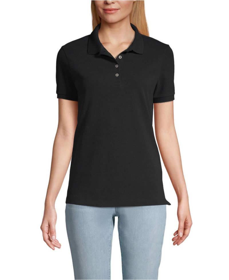 Women's Banded Short Sleeve Fem Fit Mesh Polo