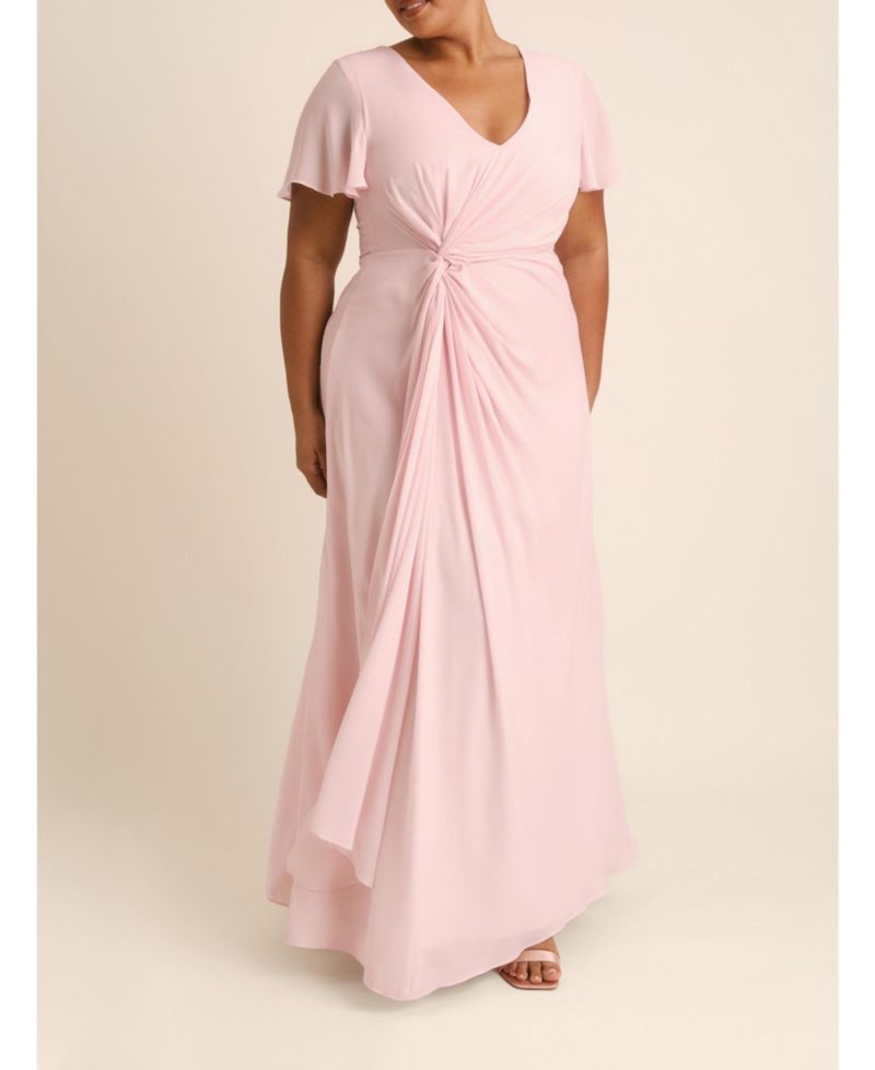 Women's Knot Front Chiffon Bridesmaid Dress