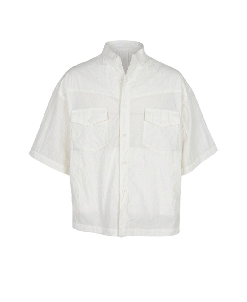 Men's Short Sleeve Stand-Collar Dual-Pocket Shirt