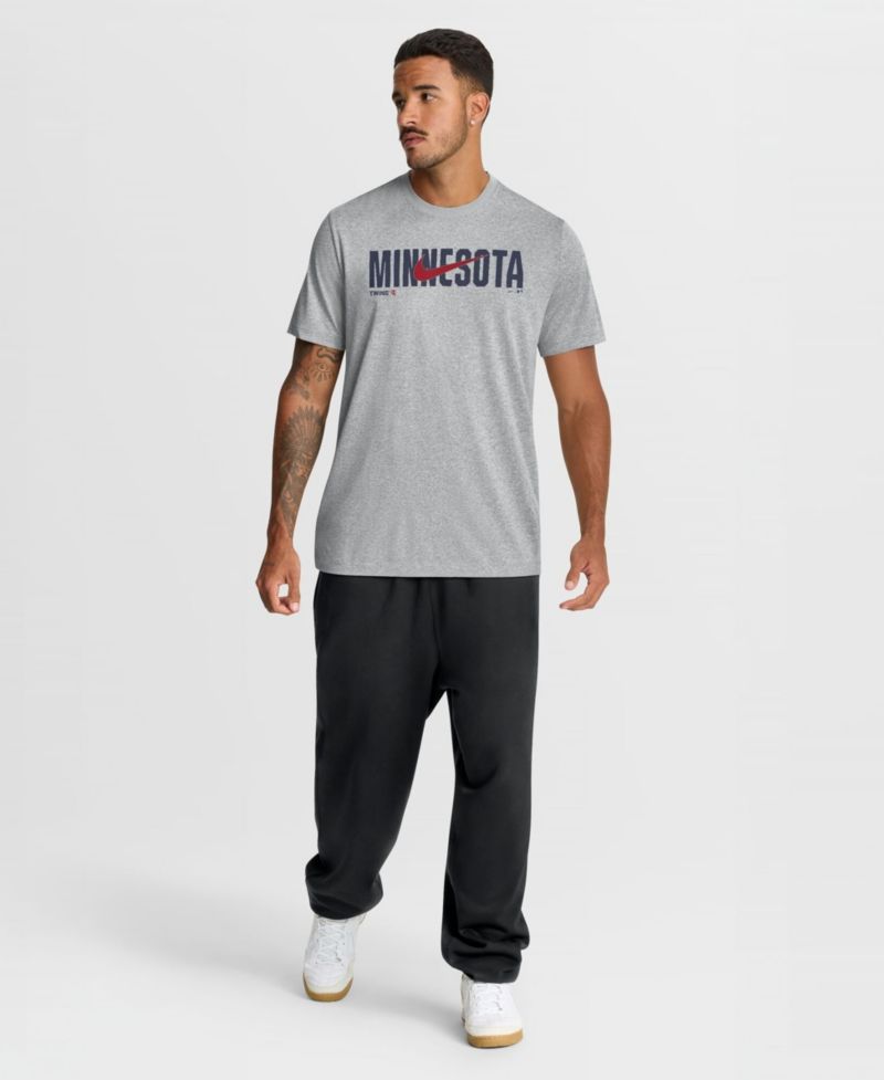 Men's Heather Gray Minnesota Twins Swoosh Legend Dri-FIT T-Shirt