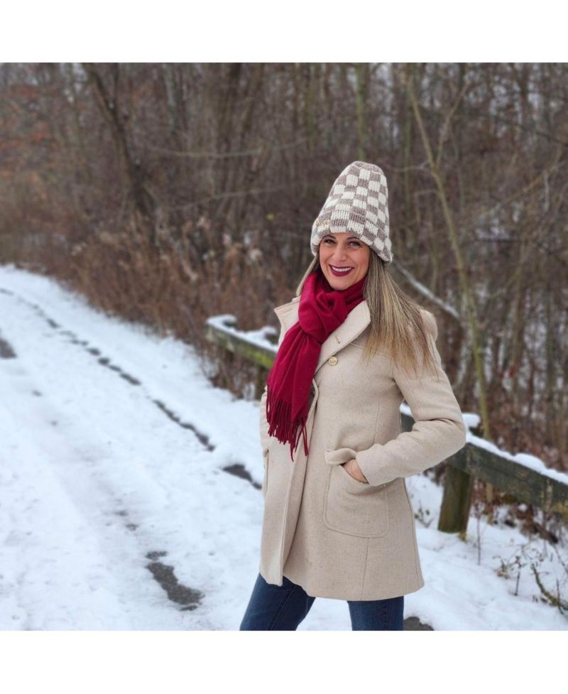Women's Italian Fringe Scarf - Merlot