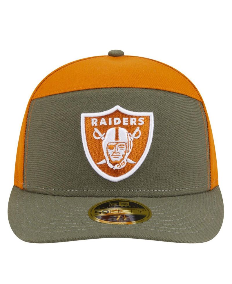 Men's Olive/Brown Las Vegas Raiders Two-Tone Color Pack Split Panel 59FIFTY Fitted Hat